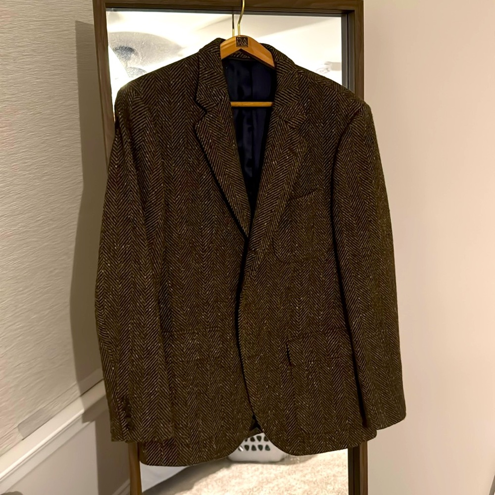 J Crew Blazer Sport Coat Jacket Size 40R Mens Two Button Casual Tweed Wool